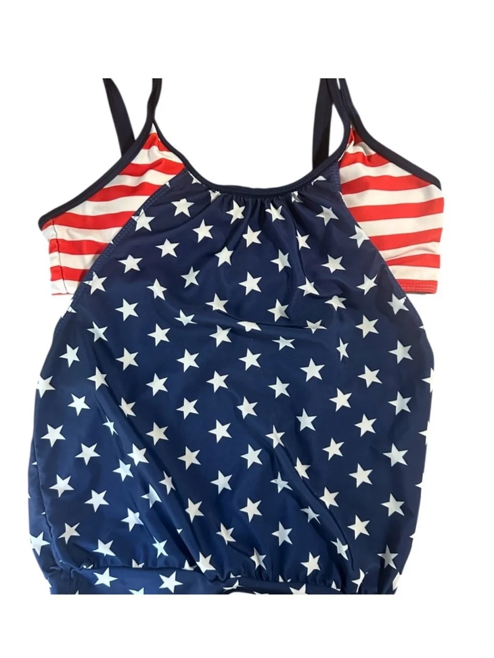 Womens Navy Star & Red Stripe Tankini Swimsuit